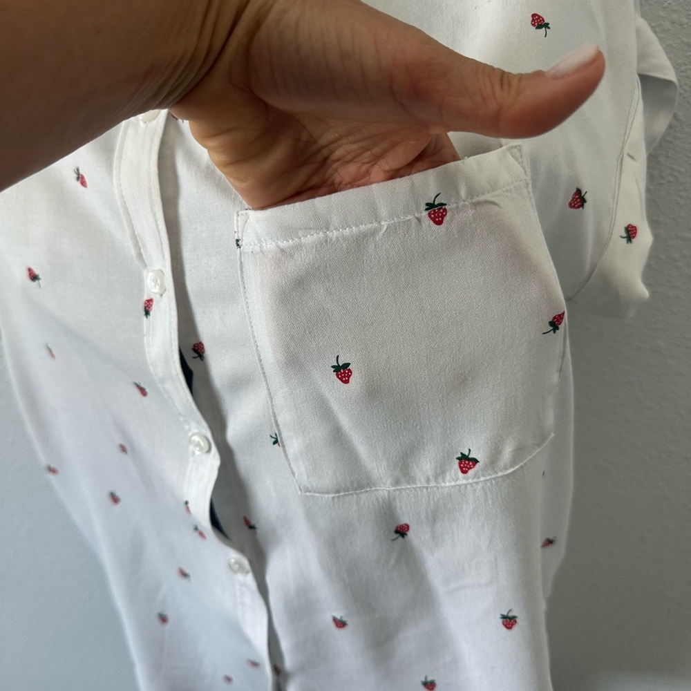 Rails White Button Down Shirt With Red Print - image 5